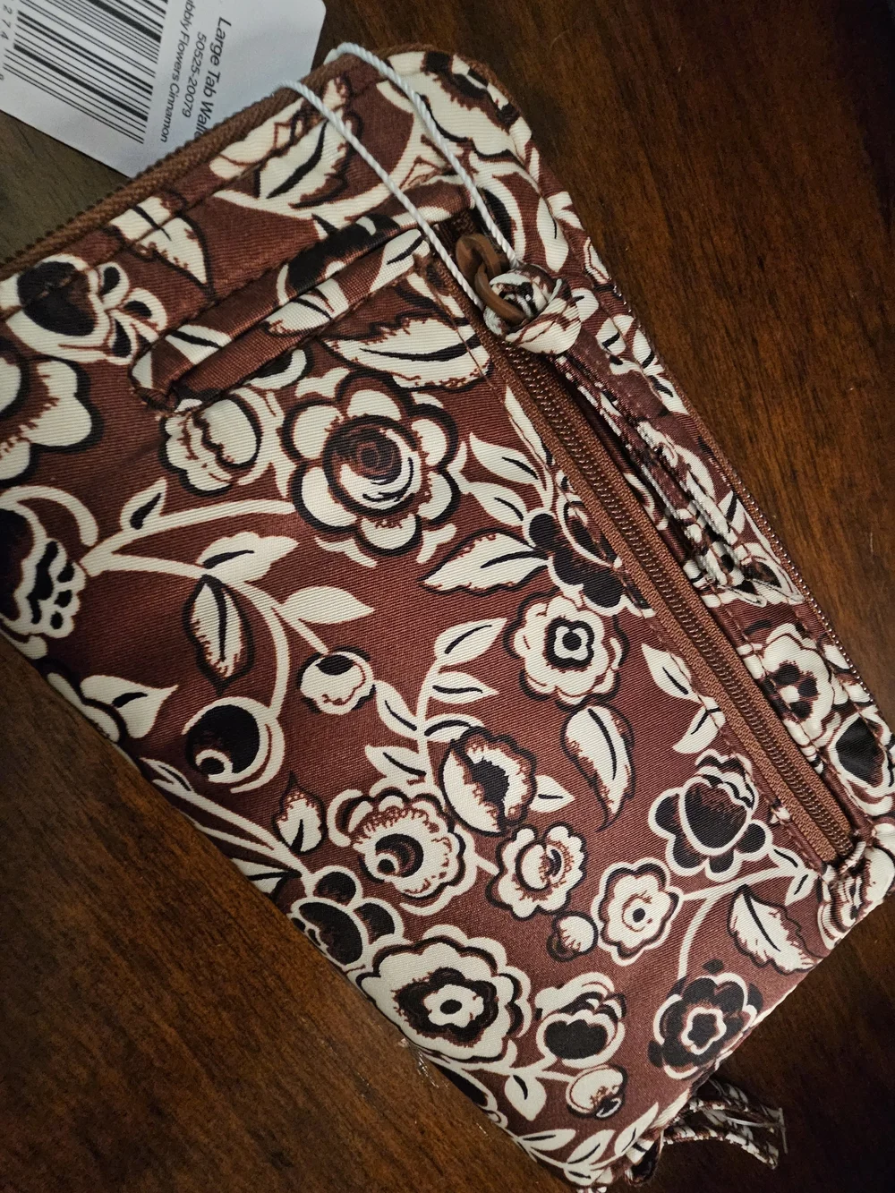 Vera Bradley Cinnamon and Cream Floral Wristlet Wallet - Picture 4 of 7